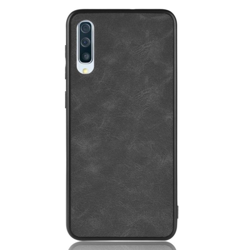 Deksel Samsung Galaxy A50 Svart Vintage-Look Skinneffekt Anti-fall