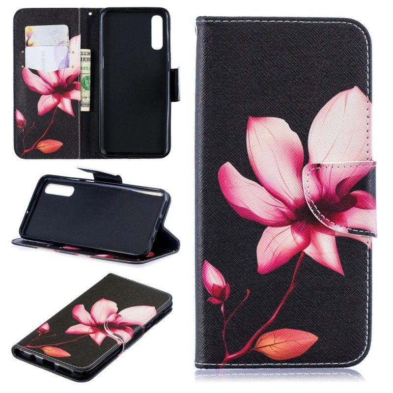 Folio Deksel for Samsung Galaxy A50 Rosa Blomst