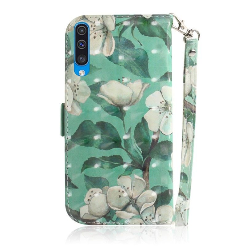 Folio Deksel Samsung Galaxy A50 Blomstrende Gren Med Tanga