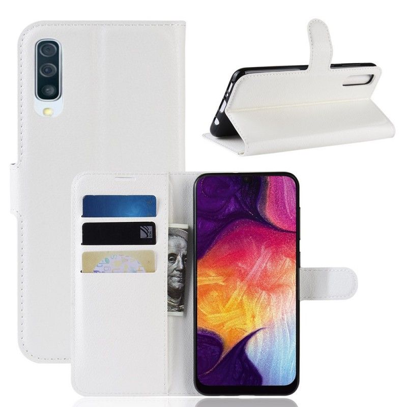 Folio Deksel Samsung Galaxy A50 Svart Retro Kunstlær