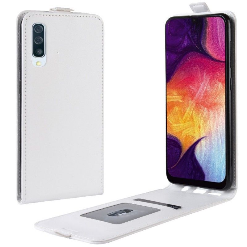 Folio Deksel Samsung Galaxy A50 Svart Sammenleggbar Skinneffekt Anti-fall