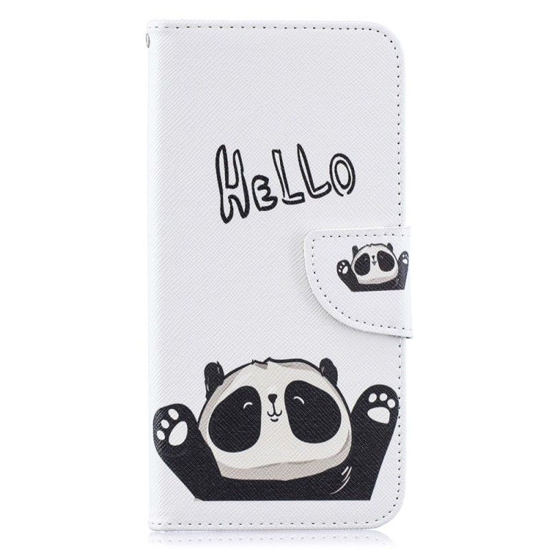 Lærdeksel Folio Deksel Samsung Galaxy A50 Mobildeksel Hallo Panda