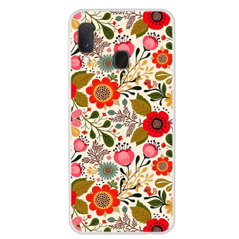 Deksel for Samsung Galaxy A20e Blomstervev