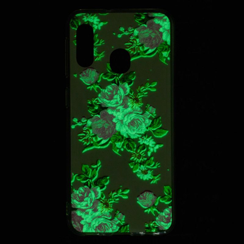 Deksel for Samsung Galaxy A20e Fluorescerende Frihetsblomster