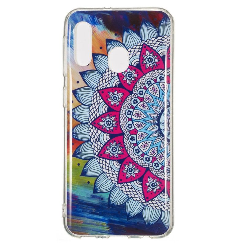 Deksel for Samsung Galaxy A20e Fluorescerende Mandala