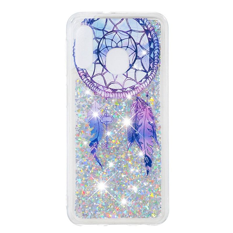 Deksel Samsung Galaxy A20e Blue Glitter Dreamcatcher