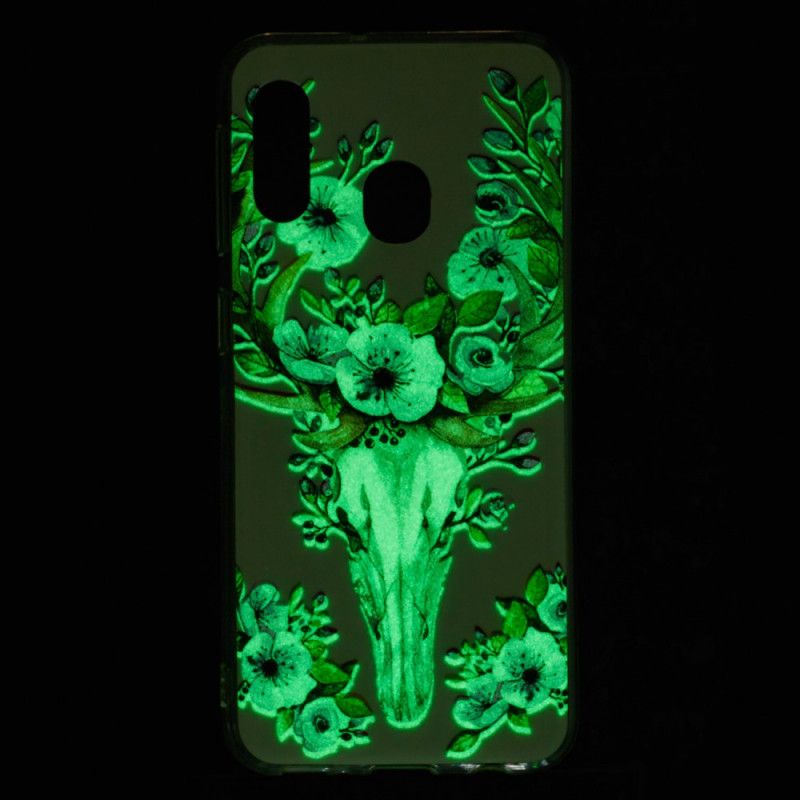 Deksel Samsung Galaxy A20e Mobildeksel Fluorescerende Blomsterelg