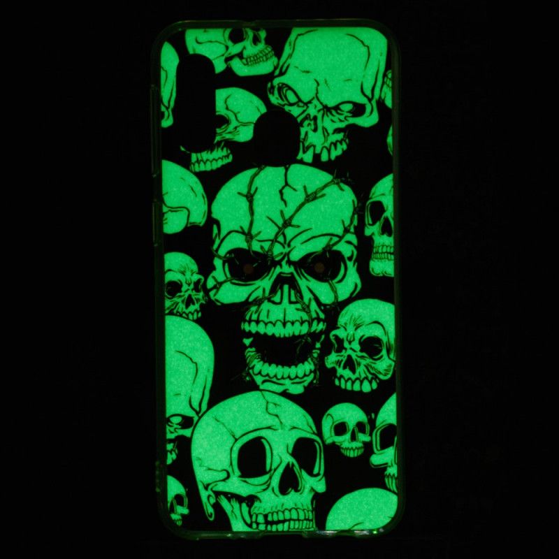 Deksel Samsung Galaxy A20e Oppmerksomhet Fluorescerende Hodeskaller Anti-fall