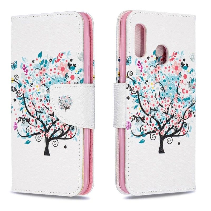 Folio Deksel for Samsung Galaxy A20e Blomstret Tre