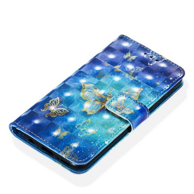 Folio Deksel for Samsung Galaxy A20e Gyldne Sommerfugler