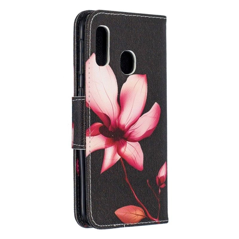 Folio Deksel Samsung Galaxy A20e Rosa Blomst Anti-fall