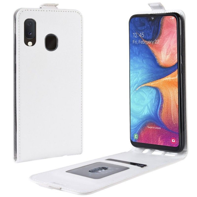 Folio Deksel Samsung Galaxy A20e Svart Sammenleggbar Skinneffekt