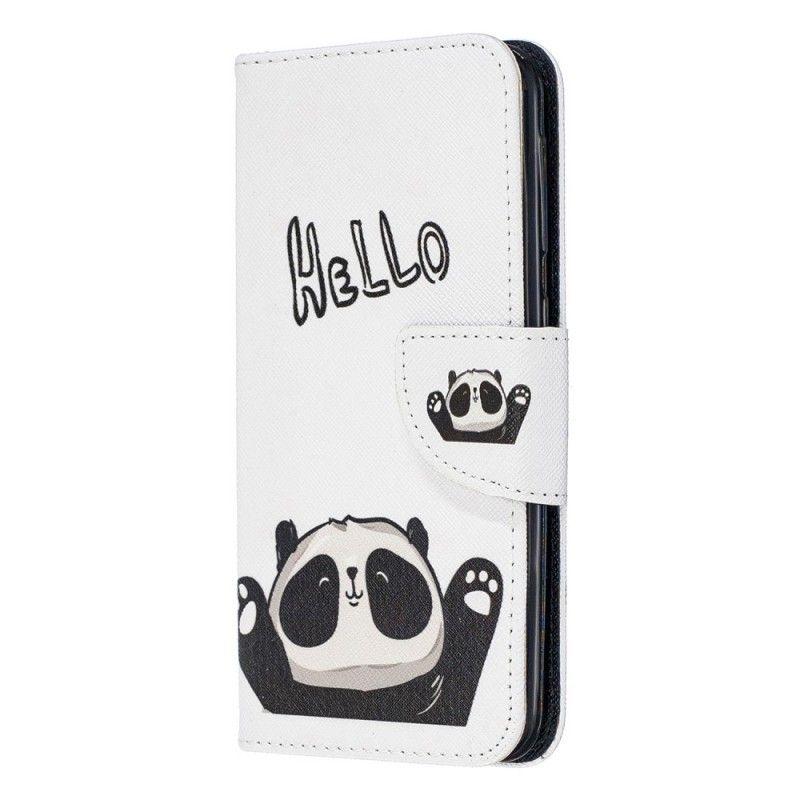 Lærdeksel Folio Deksel Samsung Galaxy A20e Mobildeksel Hallo Panda