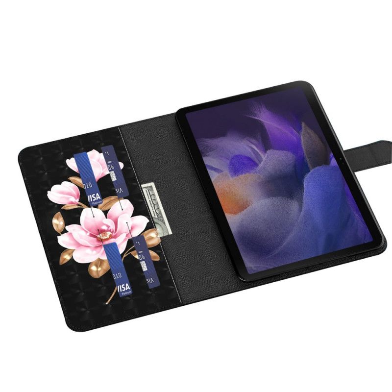 Faux Leather Cover Samsung Galaxy Tab A8 Mobildeksel (2021) Tree Flowers