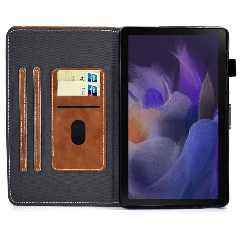 Folio Deksel Samsung Galaxy Tab A8 (2021) Skinneffekt I Vintagedesign Beskyttelse Deksel