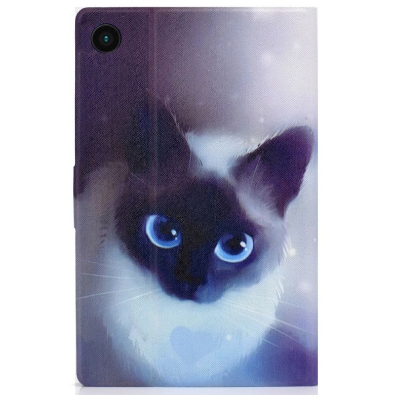 Lærdeksel Folio Deksel Samsung Galaxy Tab A8 Mobildeksel (2021) Blue Eyes Cat