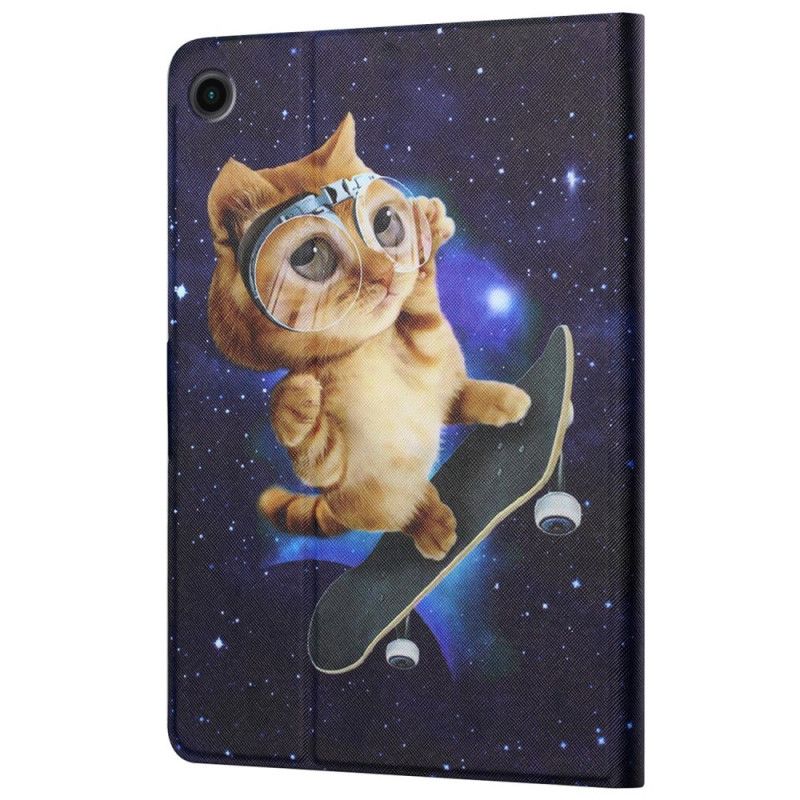 Lærdeksel Folio Deksel Samsung Galaxy Tab A8 Mobildeksel (2021) Cat Skateboard