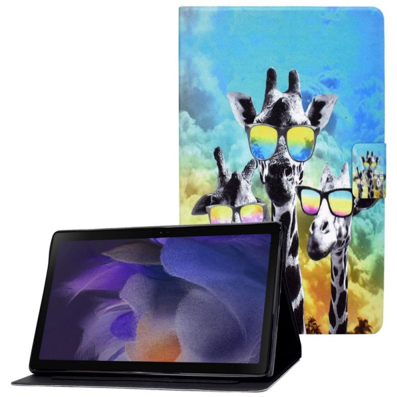 Lærdeksel Folio Deksel Samsung Galaxy Tab A8 Mobildeksel (2021) Funky Giraffer