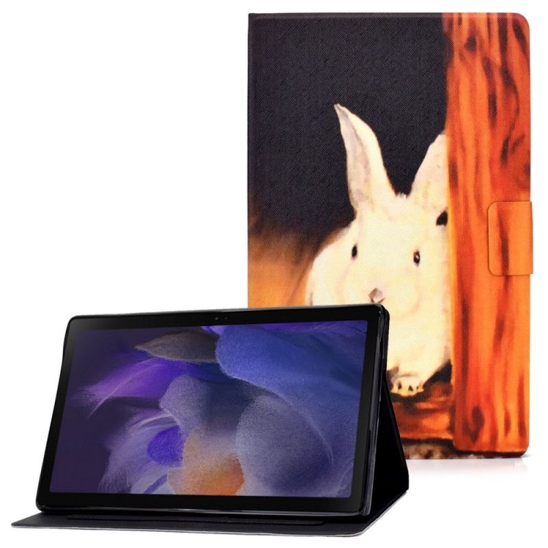 Lærdeksel Folio Deksel Samsung Galaxy Tab A8 Mobildeksel (2021) Kanin