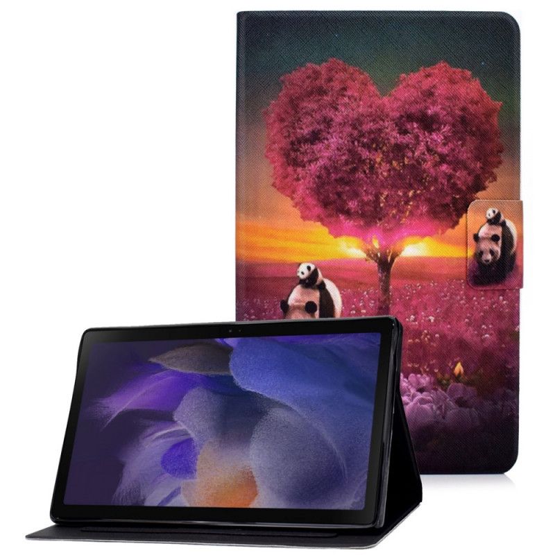 Lærdeksel Folio Deksel Samsung Galaxy Tab A8 Mobildeksel (2021) Panda Heart