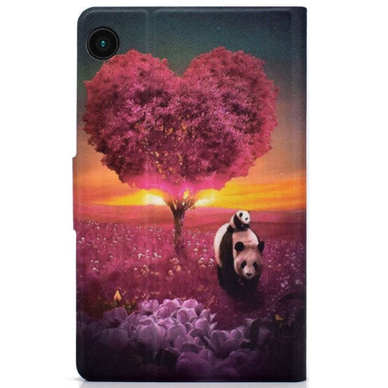 Lærdeksel Folio Deksel Samsung Galaxy Tab A8 Mobildeksel (2021) Panda Heart