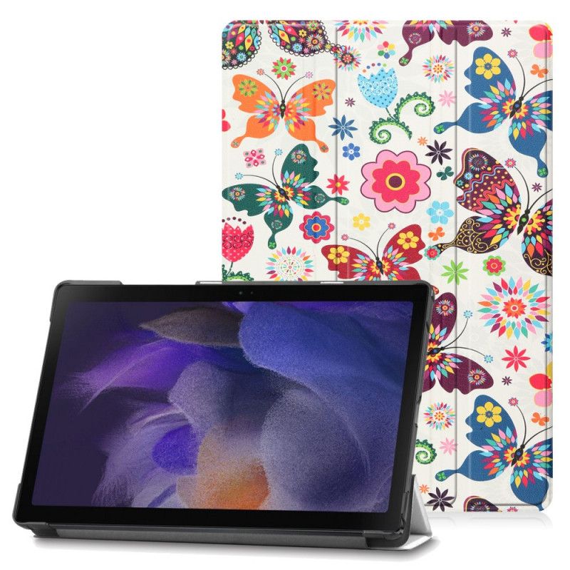 Smart Case Samsung Galaxy Tab A8 (2021) Forsterkede Sommerfugler Og Blomster