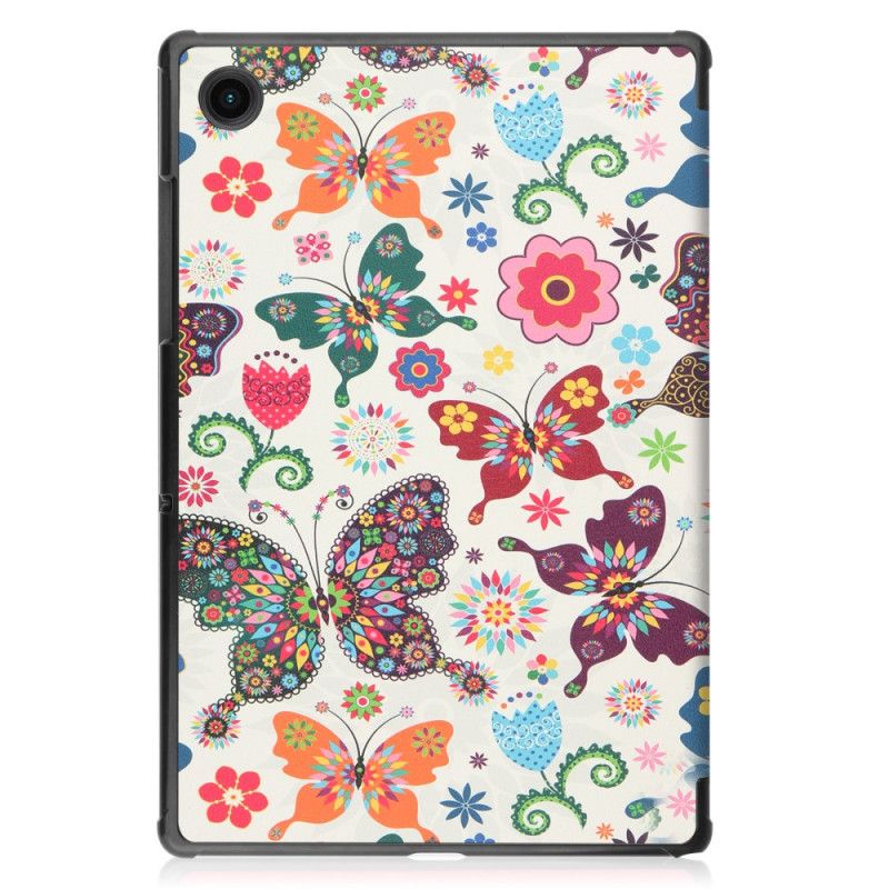 Smart Case Samsung Galaxy Tab A8 (2021) Forsterkede Sommerfugler Og Blomster