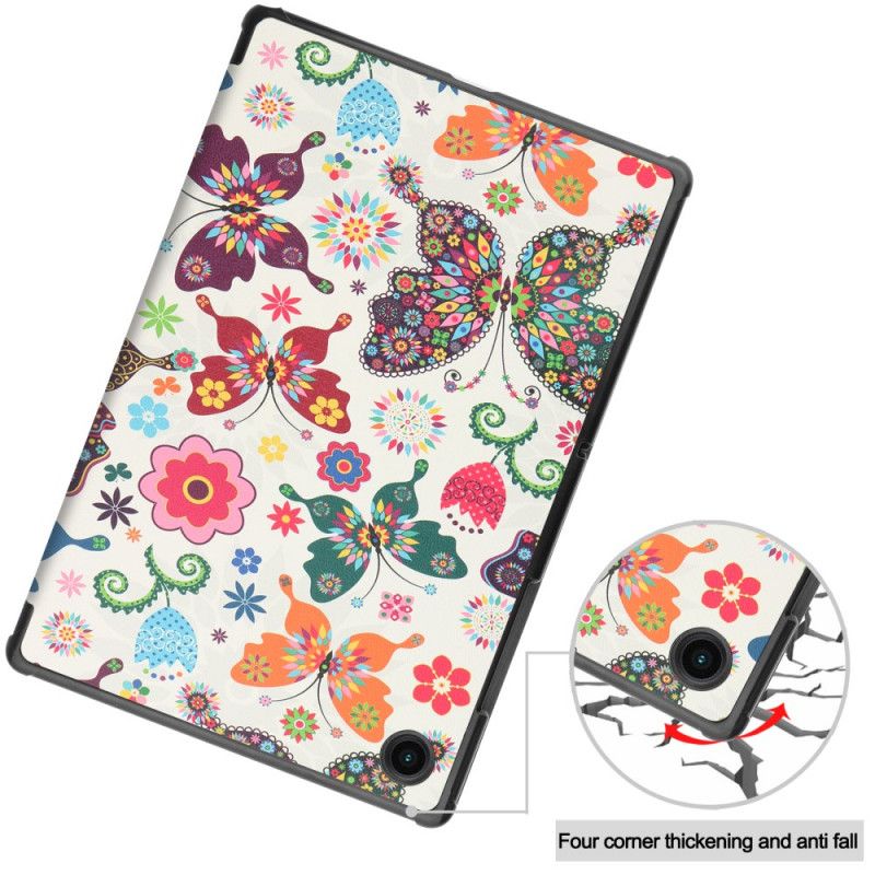 Smart Case Samsung Galaxy Tab A8 (2021) Forsterkede Sommerfugler Og Blomster