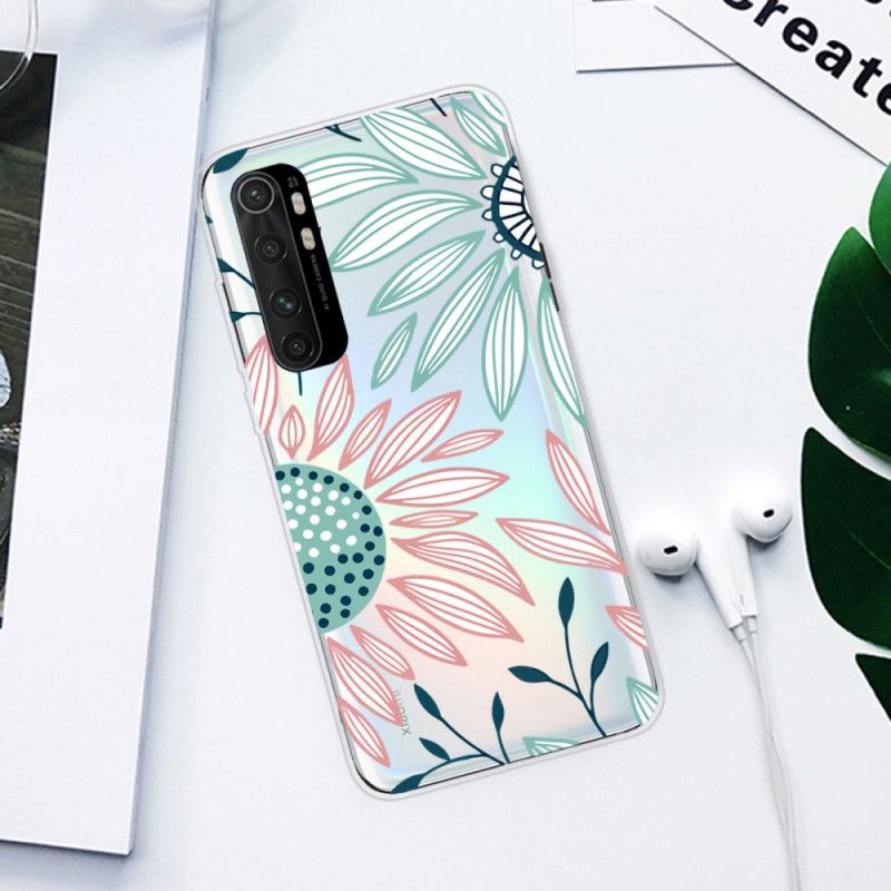 Deksel Xiaomi Mi Note 10 Lite Magenta Ren Rosa Blomst