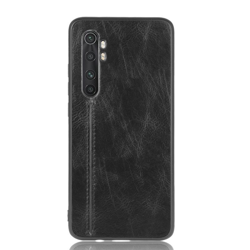 Deksel Xiaomi Mi Note 10 Lite Svart Sydd Skinneffekt