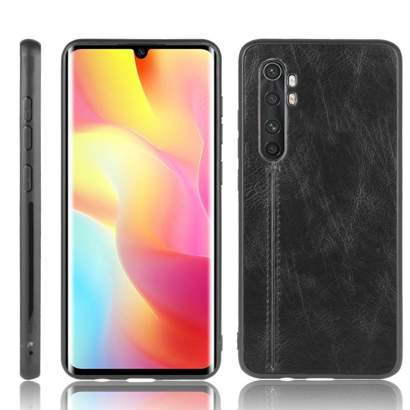 Deksel Xiaomi Mi Note 10 Lite Svart Sydd Skinneffekt