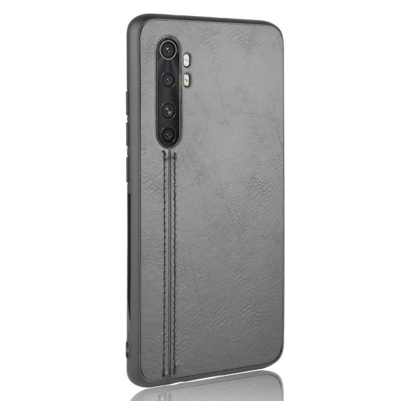 Deksel Xiaomi Mi Note 10 Lite Svart Sydd Skinneffekt