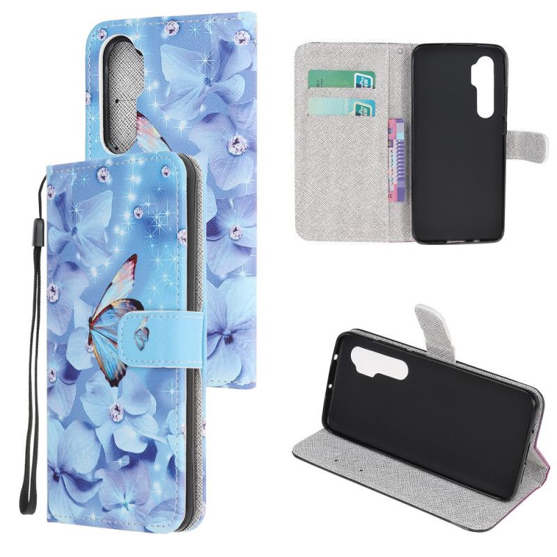 Folio Deksel for Xiaomi Mi Note 10 Lite Diamantsommerfugler Med Tanga