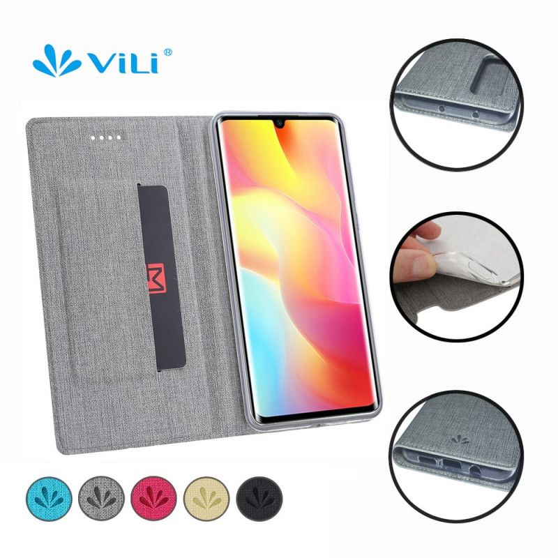 Folio Deksel for Xiaomi Mi Note 10 Lite Svart Strukturert Vili Dmx