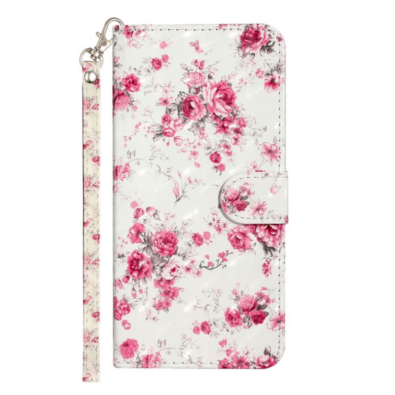 Folio Deksel Xiaomi Mi Note 10 Lite Blomsterlys Flekker Med Stropp