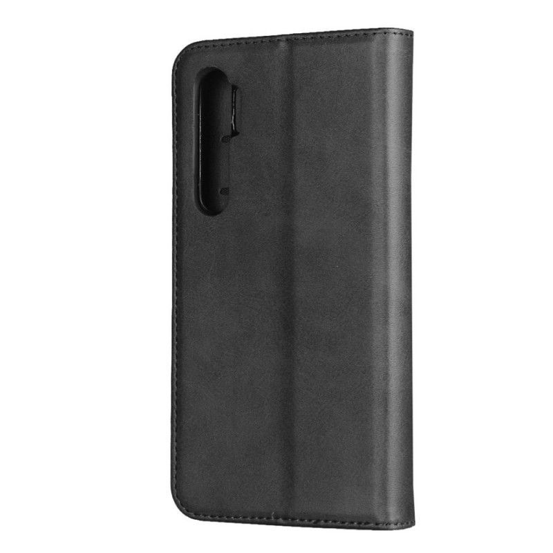 Folio Deksel Xiaomi Mi Note 10 Lite Svart Elegant Delt Skinn