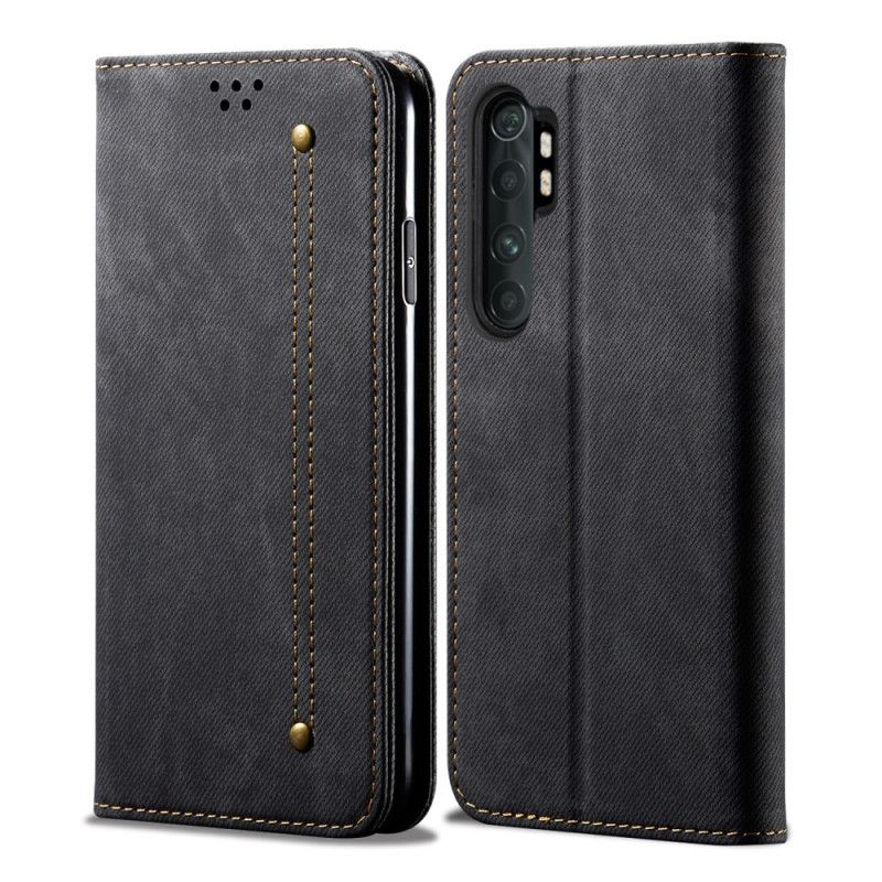 Folio Deksel Xiaomi Mi Note 10 Lite Svart Jeansstoff