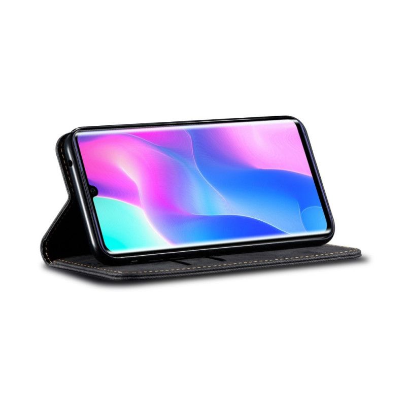 Folio Deksel Xiaomi Mi Note 10 Lite Svart Jeansstoff