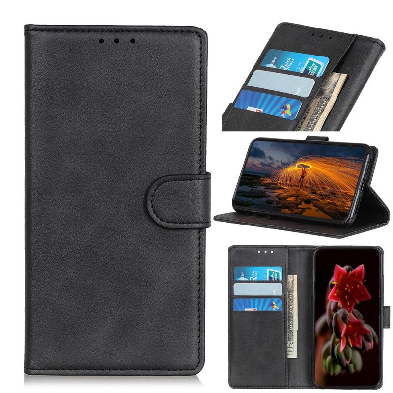 Folio Deksel Xiaomi Mi Note 10 Lite Svart Retro Matt Skinneffekt