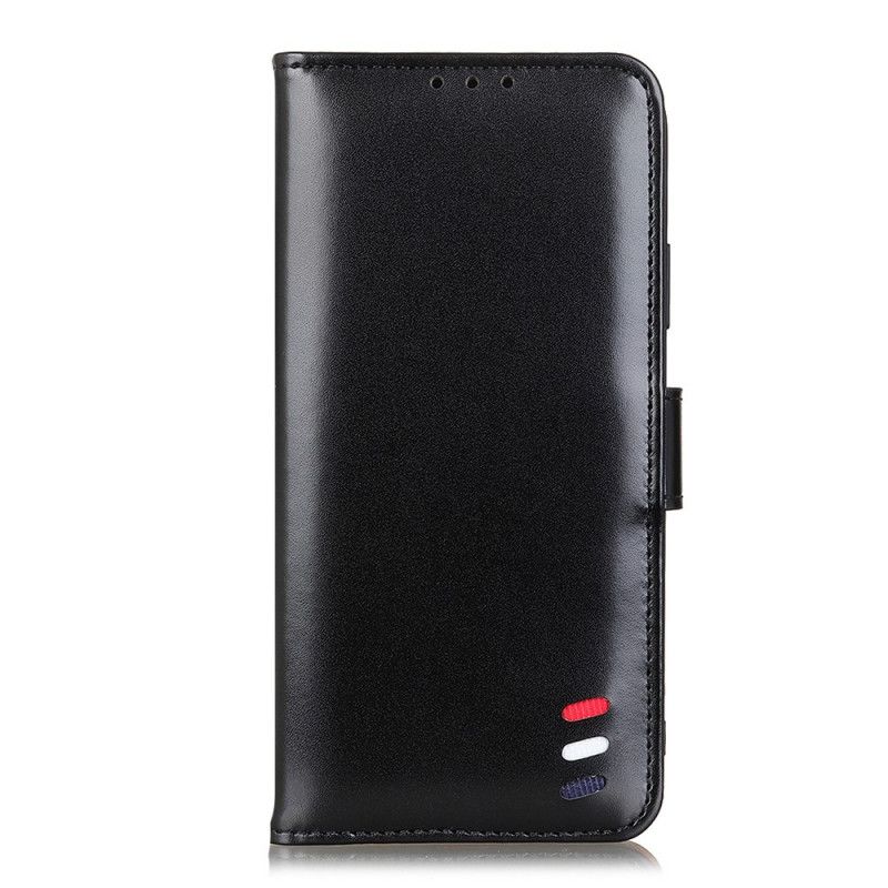 Folio Deksel Xiaomi Mi Note 10 Lite Svart Trefarget Skinneffekt Anti-fall