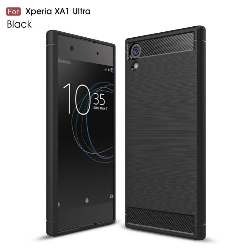 Deksel Sony Xperia XA1 Ultra Svart Mobildeksel Børstet Karbonfiber