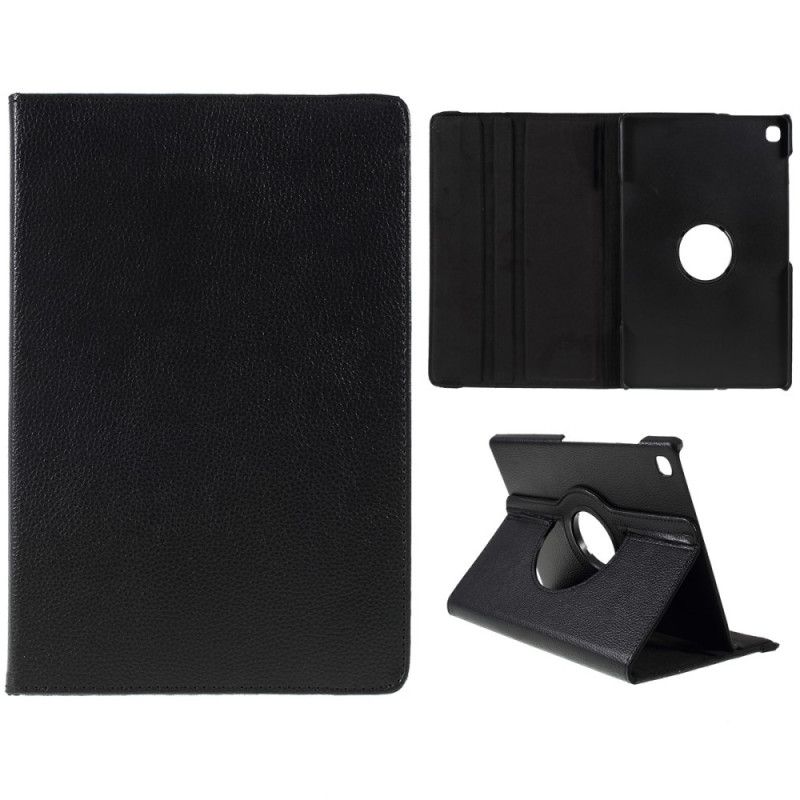 Folio Deksel for Samsung Galaxy Tab S6 Lite Svart 360 ° Roterbart Lychee Imitert Skinn