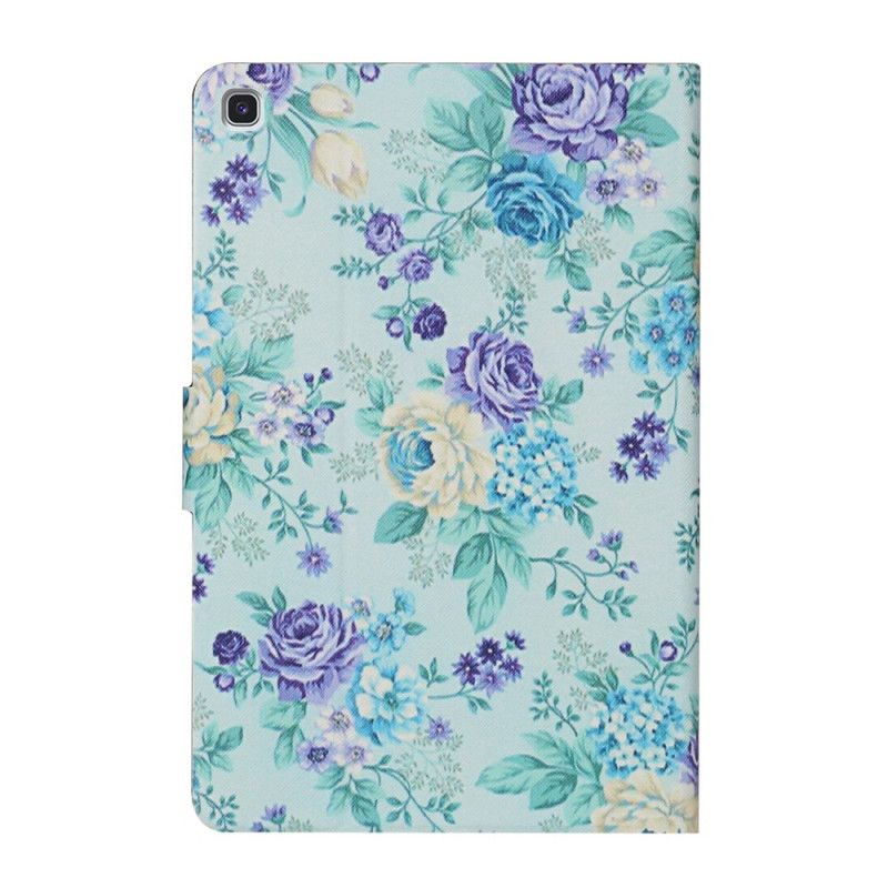 Lærdeksel Folio Deksel Samsung Galaxy Tab S6 Lite Svart Mobildeksel Blomster Blomster Blomster