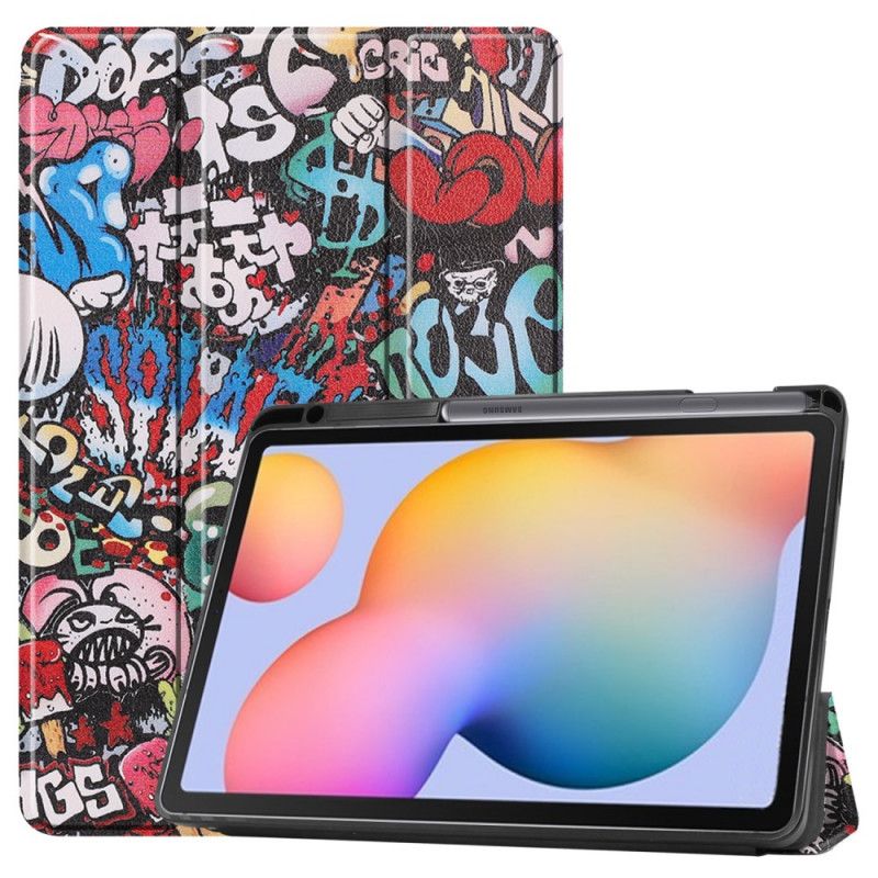 Smart Koffert Samsung Galaxy Tab S6 Lite Graffiti Blyantholder