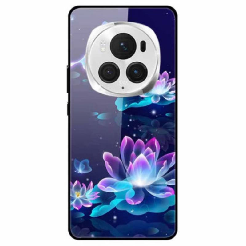 Deksel Honor Magic 6 Pro Lysende Lotus Herdet Glass