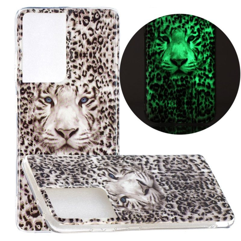 Deksel for Samsung Galaxy S21 Ultra 5G Fluorescerende Leopard