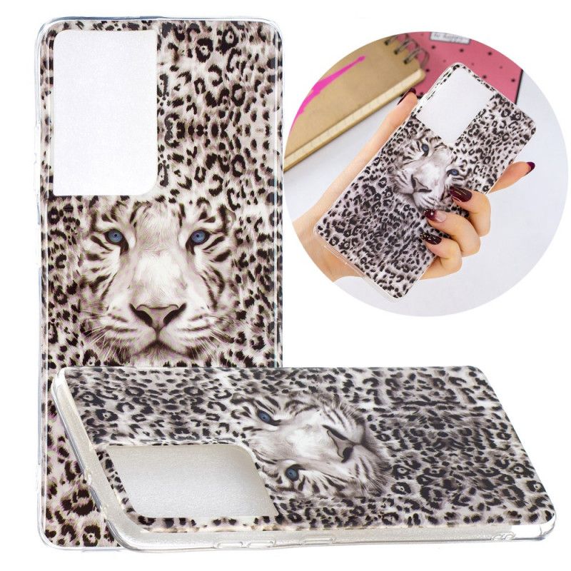 Deksel for Samsung Galaxy S21 Ultra 5G Fluorescerende Leopard