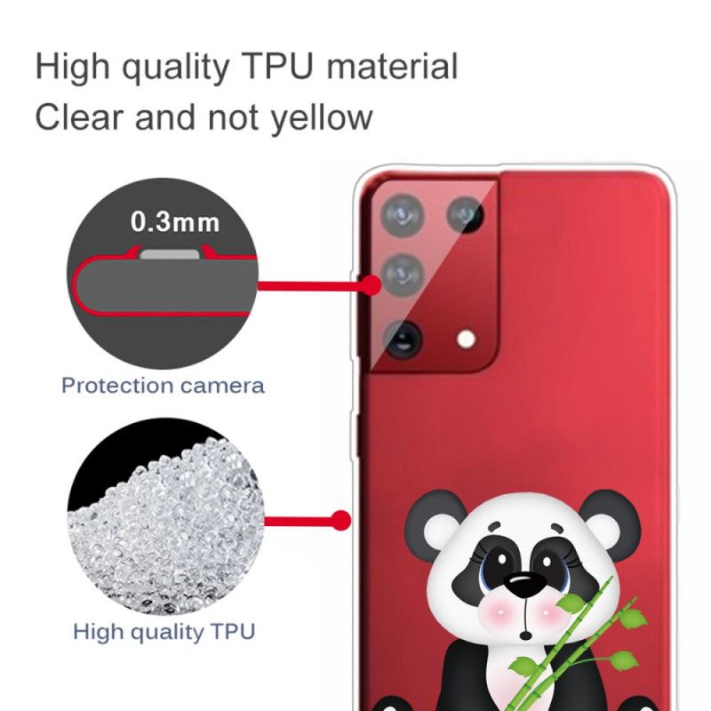 Deksel for Samsung Galaxy S21 Ultra 5G Gjennomsiktig Trist Panda