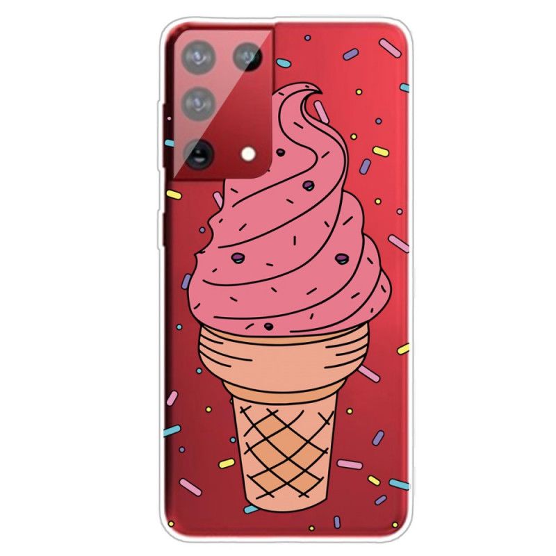 Deksel for Samsung Galaxy S21 Ultra 5G Magenta Iskrem