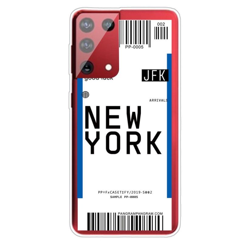 Deksel for Samsung Galaxy S21 Ultra 5G Svart Boardingkort Til New York